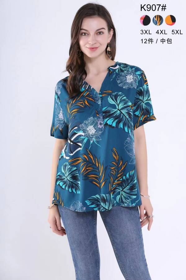 Bluzki damskie Roz 3XL-5XL, Mix kolor Paczka 12 szt